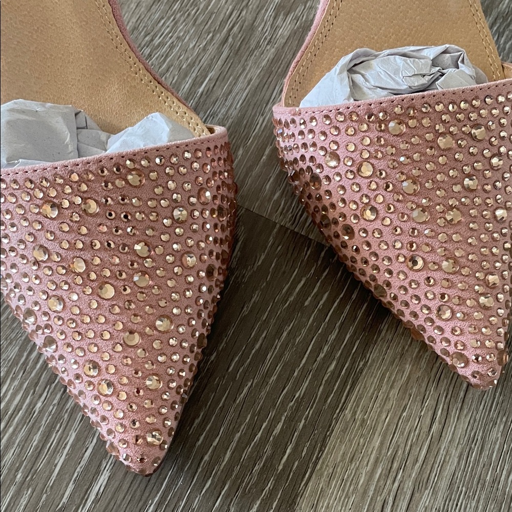 Liliana Pink Crystal-Embellished Pointed-Toe D'Orsay Flats - Picture 4 of 13
